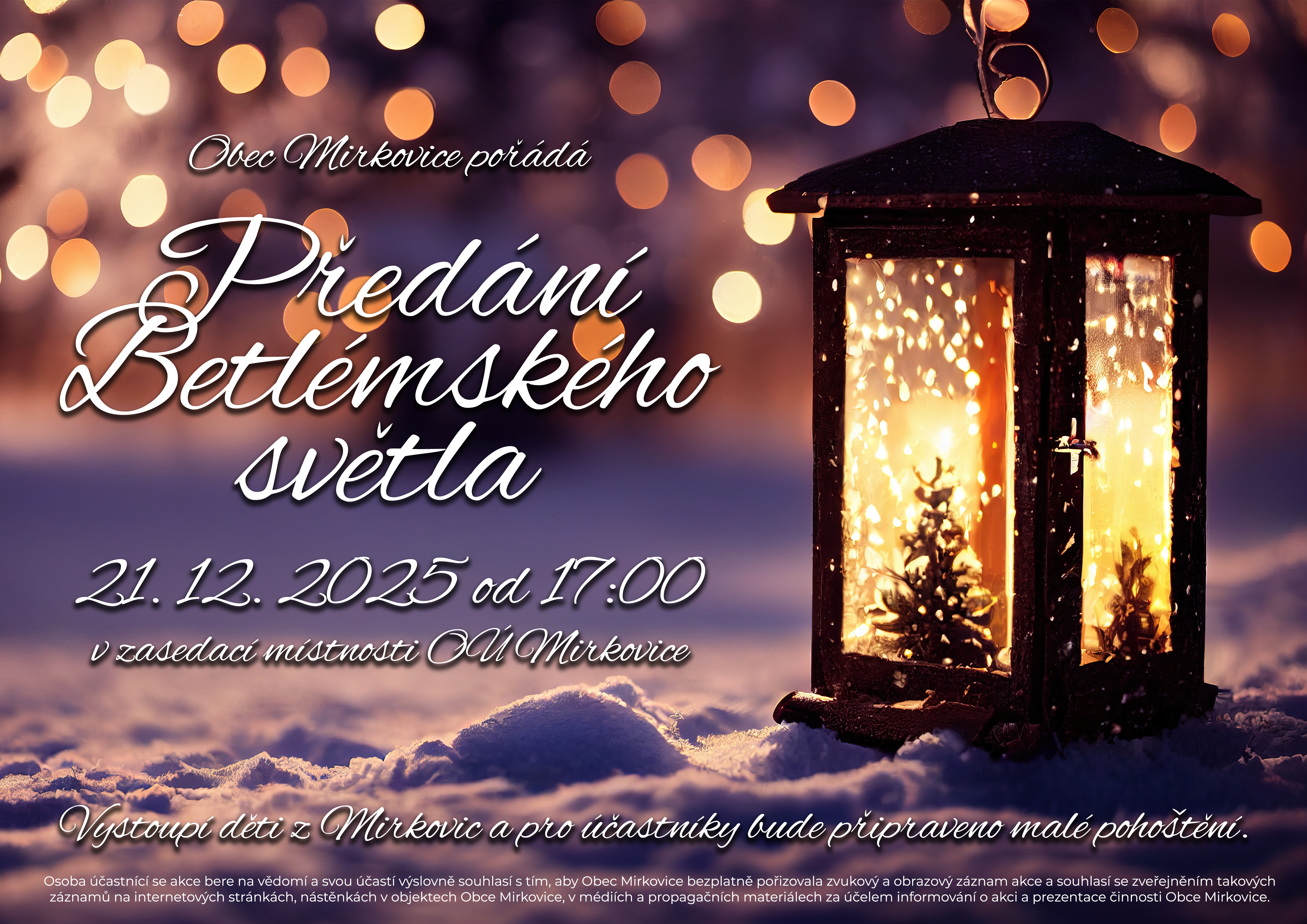 Předání Betlémského světla - plakát